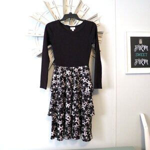 LulaRoe‎ Georgia Dress Black with White Stars Size XS (2-4)